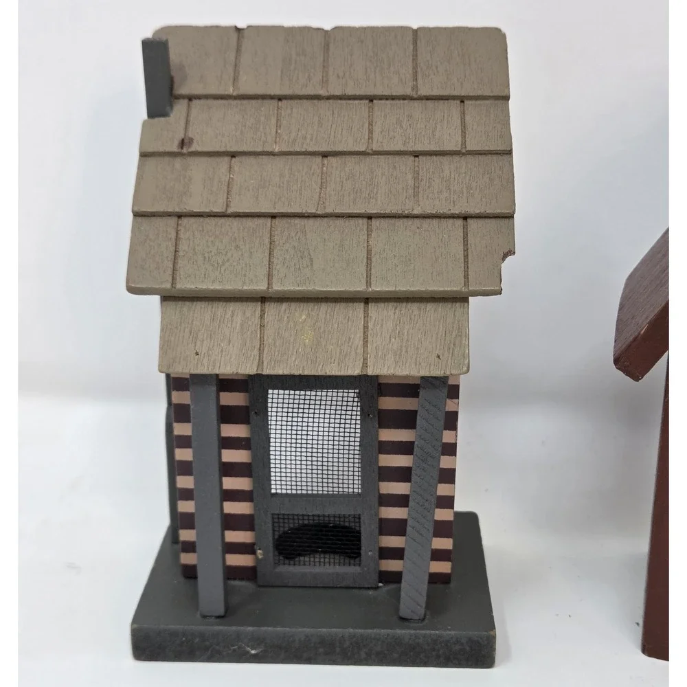 Wood Birdhouse Set of 2 Rustic Farmhouse Decor ArtMinds Shelf Sitters